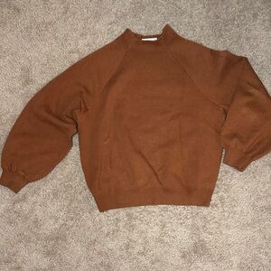 Anthropologie Women's Crewneck Sweater in Rust Brown